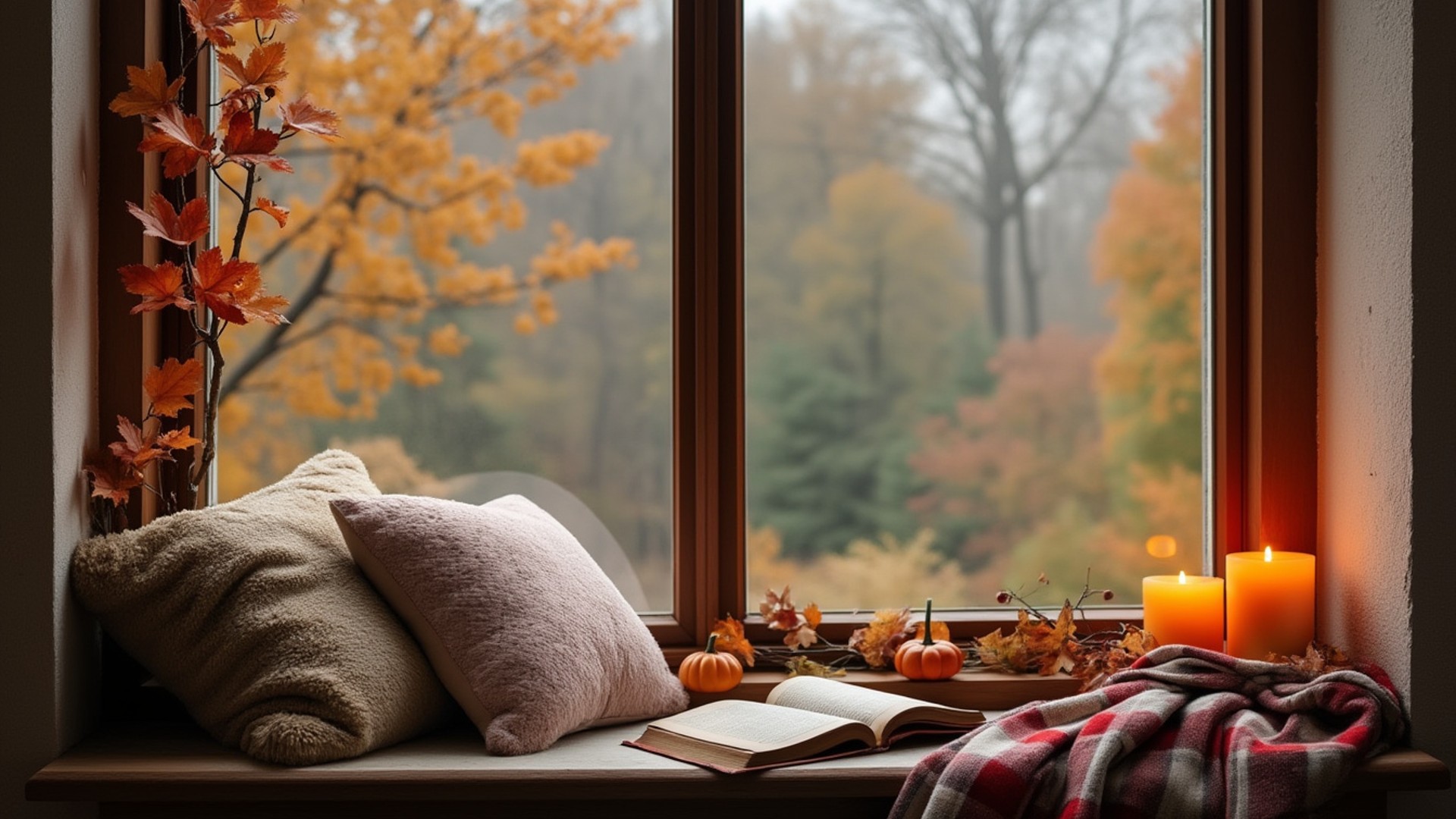 Autumnal Window Nook - FREE Microsoft Teams background