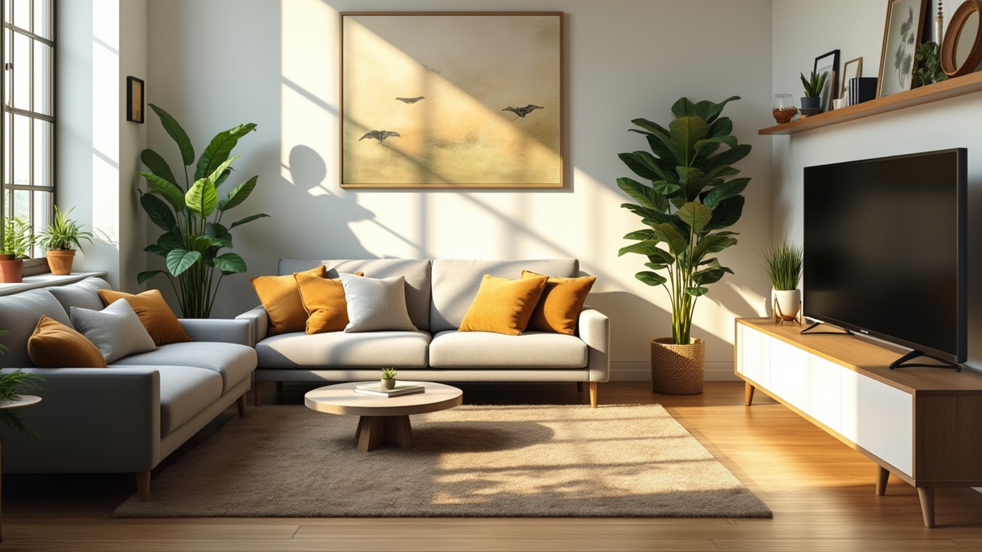 Bright and Open Living Room View - FREE Microsoft Teams background
