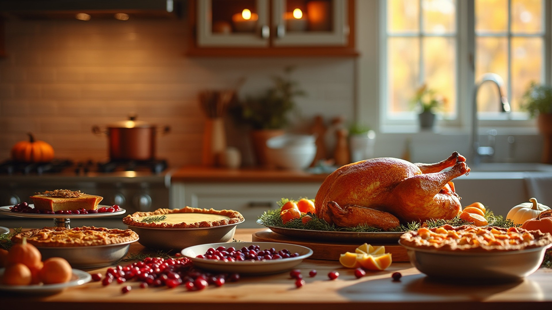 Cozy Thanksgiving Kitchen - FREE Microsoft Teams background