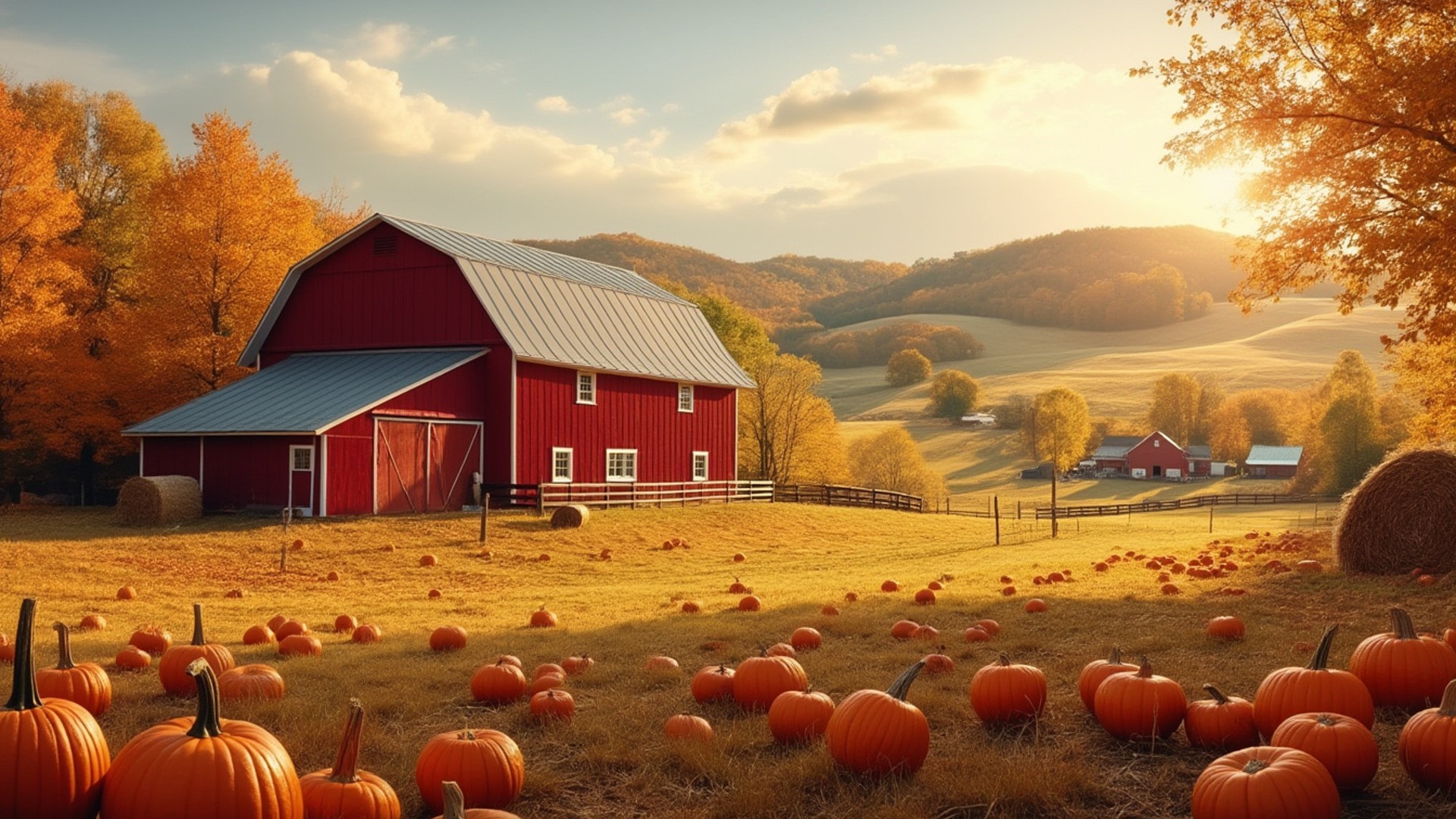 Fall Harvest Farm - FREE Microsoft Teams background