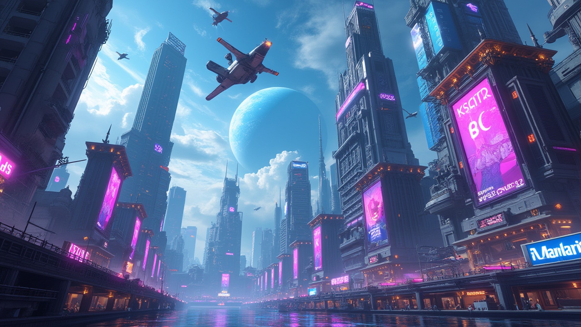 Futuristic Sci-Fi Cityscape - FREE Microsoft Teams background