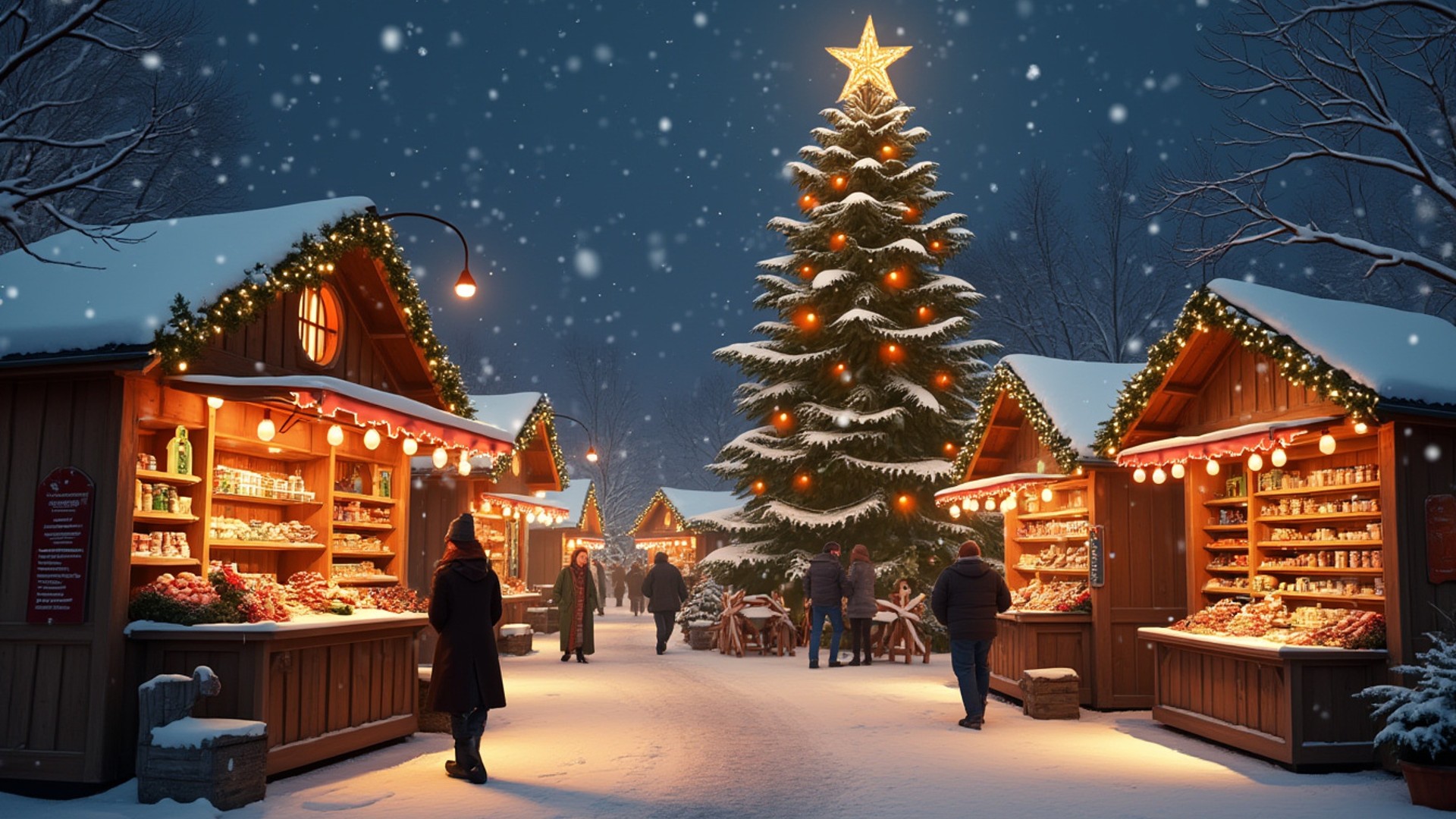 Christmas Market - FREE Microsoft Teams background