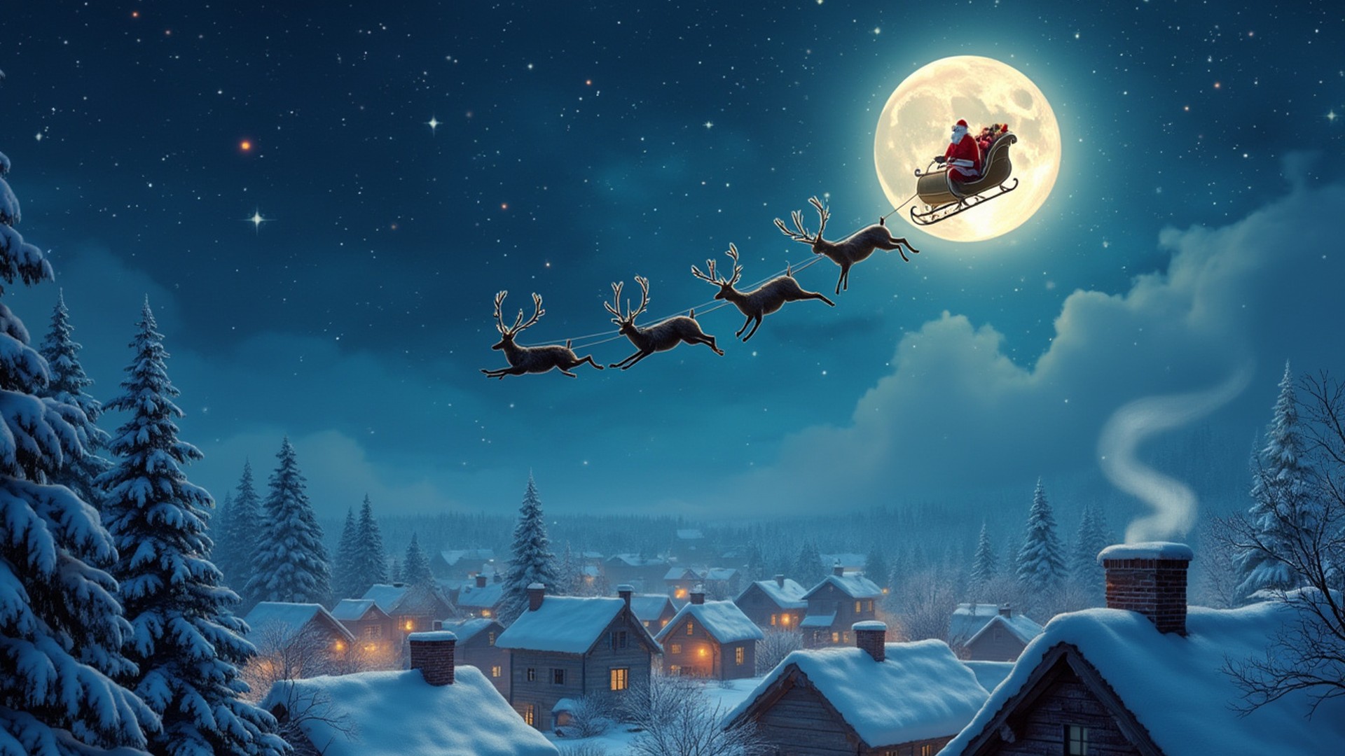 Christmas Night Sky - FREE Microsoft Teams background