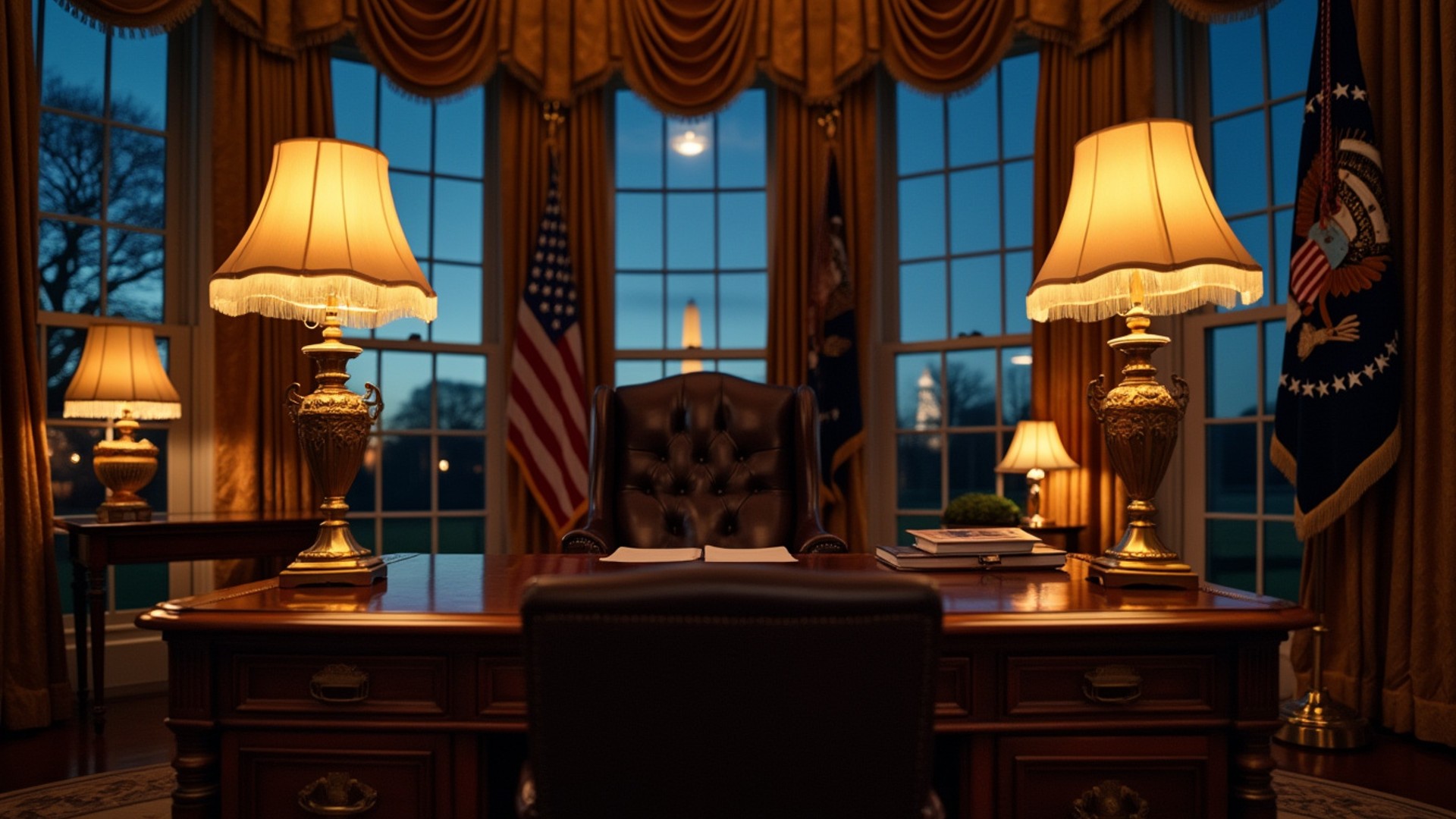 Oval Office at Night - FREE Microsoft Teams background
