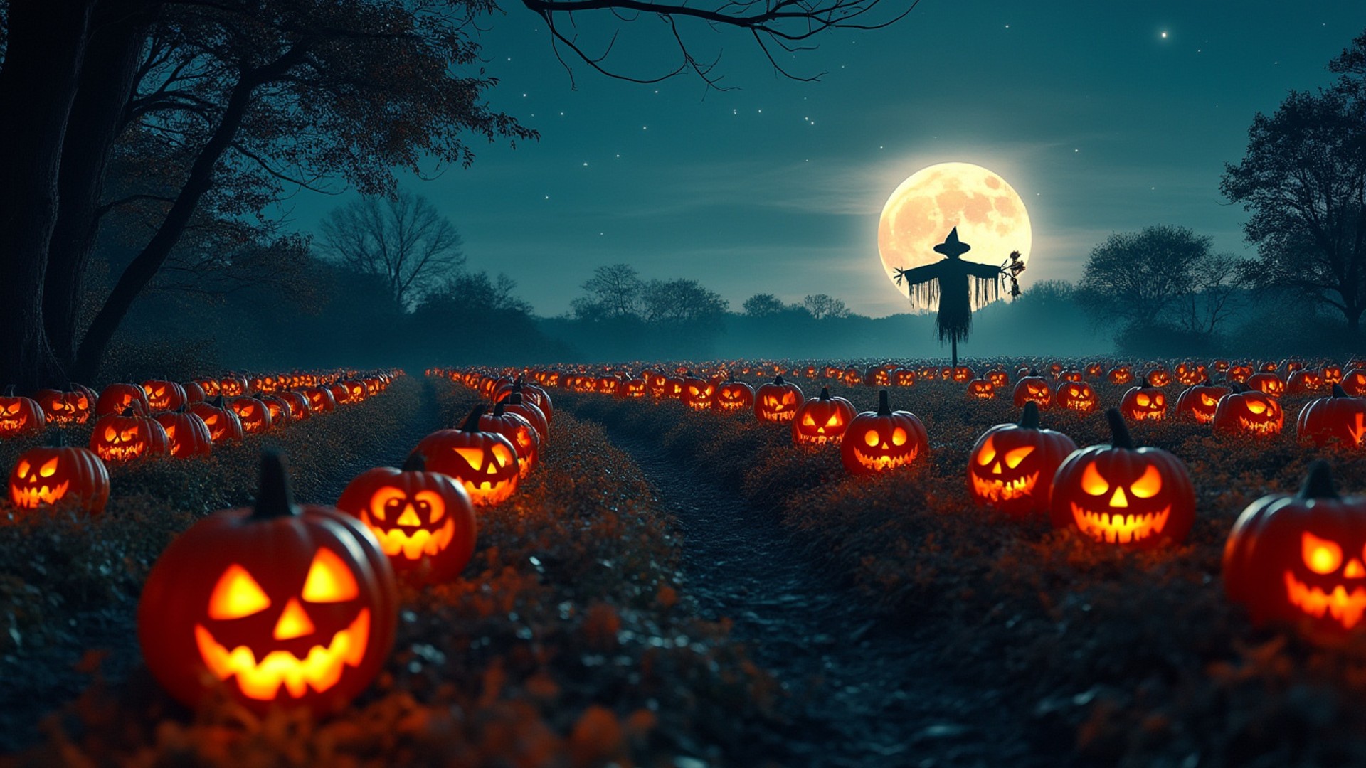 Pumpkin Patch Night - FREE Microsoft Teams background