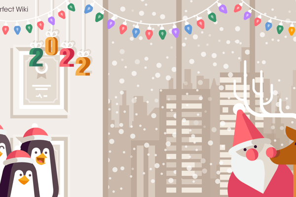 "Cartoon Penguins and Deers" - free Microsoft Teams background