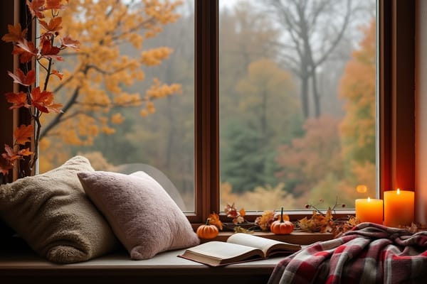 "Autumnal Window Nook" - free Microsoft Teams background