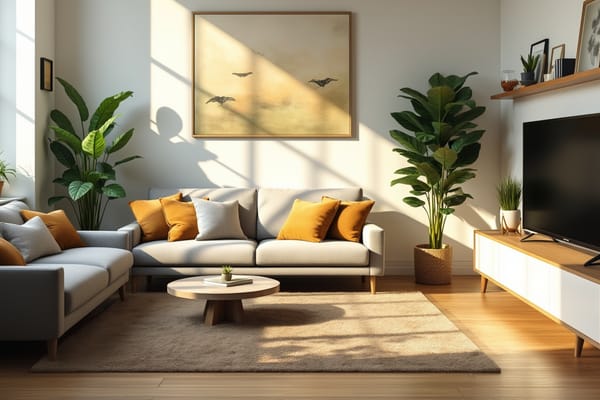 "Bright and Open Living Room View" - free Microsoft Teams background