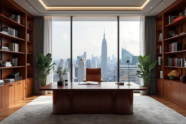 "Executive Office with City View" - free Microsoft Teams background