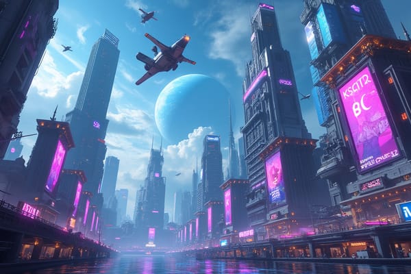 "Futuristic Sci-Fi Cityscape" - free Microsoft Teams background