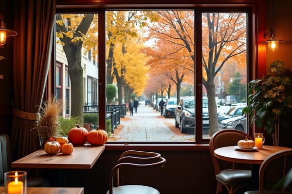 "Pumpkin Spice Cafe" - free Microsoft Teams background