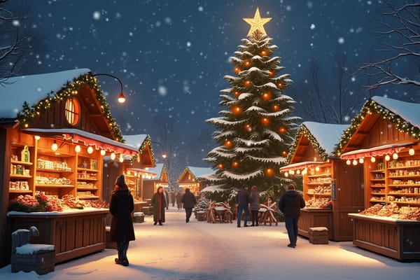 "Christmas Market" - free Microsoft Teams background