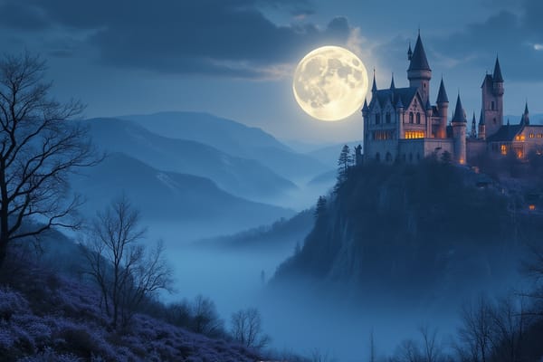 "Fantasy Moonlit Castle" - free Microsoft Teams background
