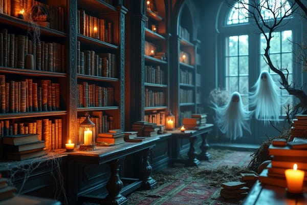 "Haunted Library" - free Microsoft Teams background