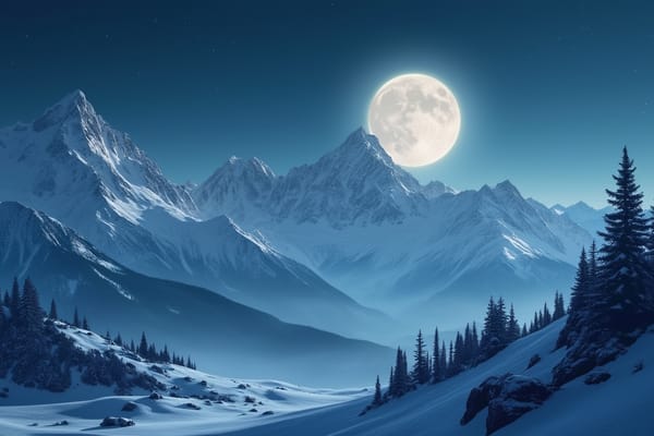 "Moon over Mountains" - free Microsoft Teams background