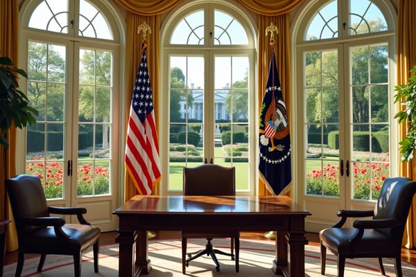 "Oval Office Garden View" - free Microsoft Teams background
