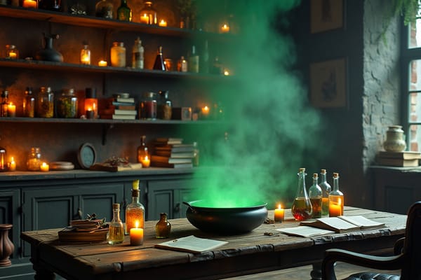 "Witch's Brew Room" - free Microsoft Teams background